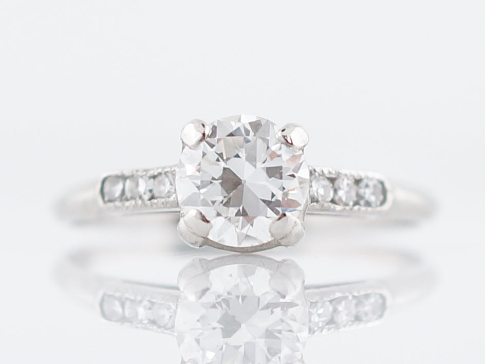 Classic Solitaire Diamond Engagement Ring 1930's Art Deco