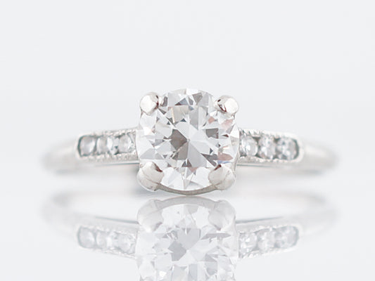 Classic Solitaire Diamond Engagement Ring 1930's Art Deco