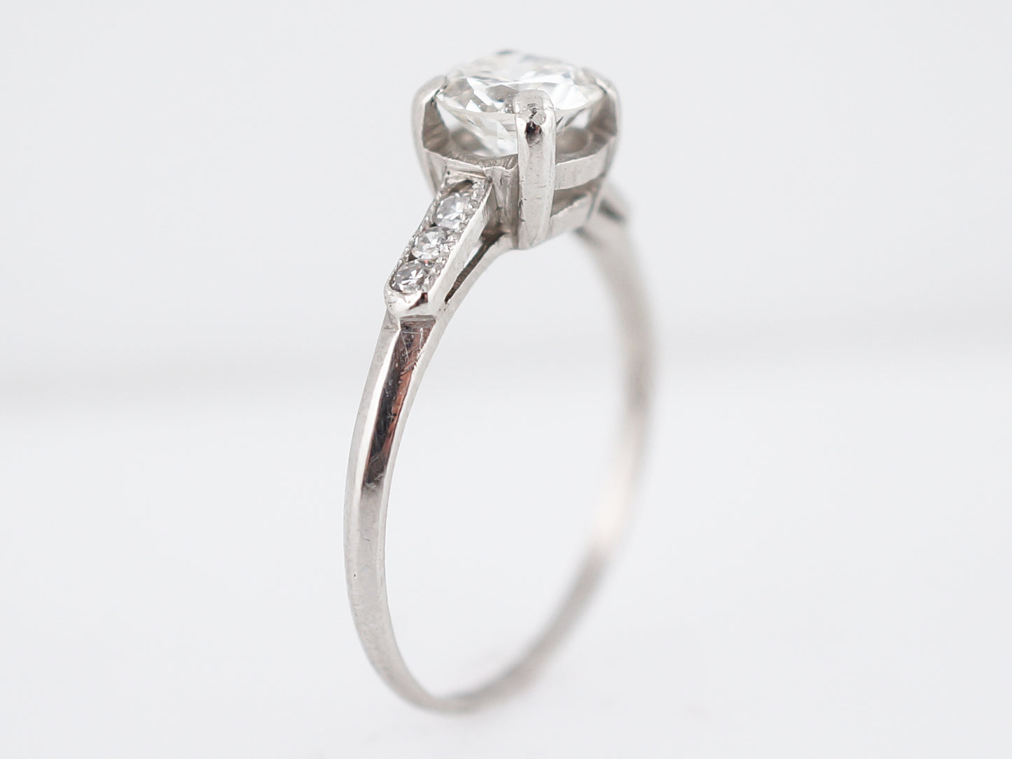 Classic Solitaire Diamond Engagement Ring 1930's Art Deco