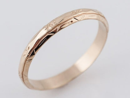 Antique Wedding Band Art Deco Orange Blossom in 14k Yellow Gold