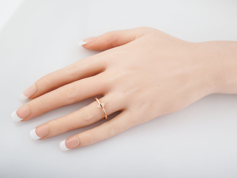 Right Hand Ring Modern Geometric in 14k Rose Gold