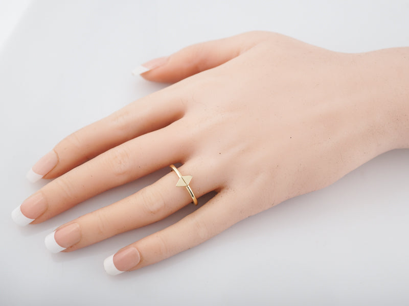 Right Hand Ring Modern Geometric in 14k Yellow Gold