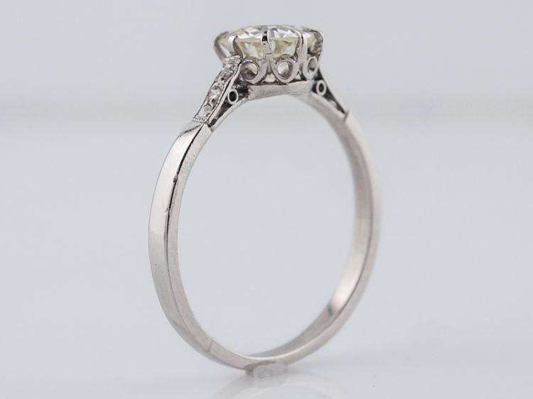 Antique Engagement Ring Art Deco 1.18 Old European Cut Diamond in Platinum
