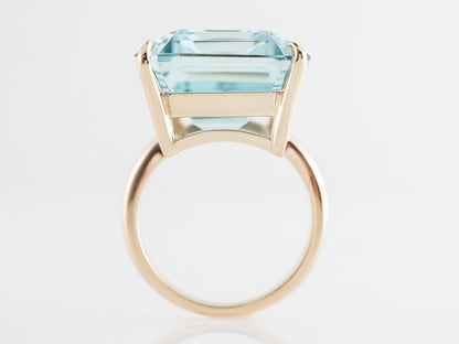Emerald Cut Aquamarine Cocktail Ring in 18k Yellow Gold