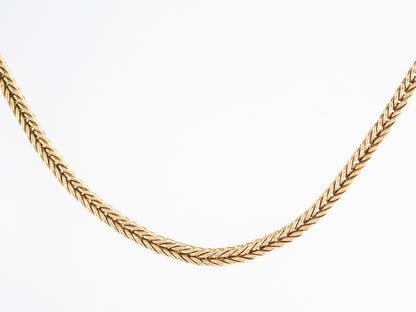16 Inch Wheat Pattern Necklace in 18k Yellow Gold