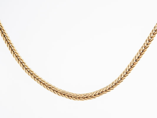 16 Inch Wheat Pattern Necklace in 18k Yellow Gold