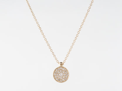 16 Inch Diamond Pave Pendant Necklace in 14k Yellow Gold