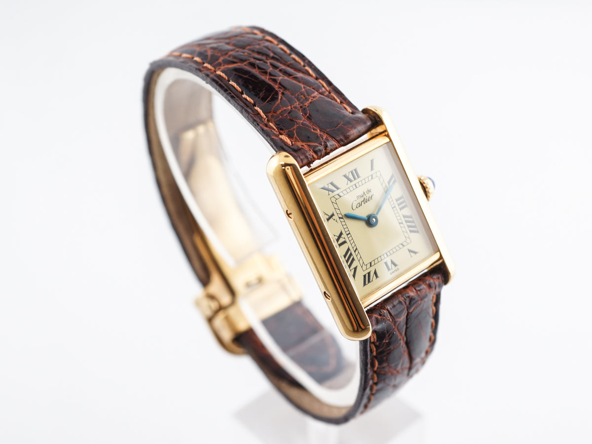 1613 Cartier Tank Women s Watch in Yellow Gold Vermeil Filigree