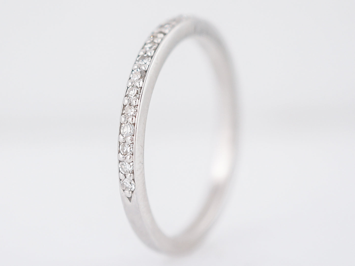 .32 Single Cut Diamond Wedding Band in 14k White Gold