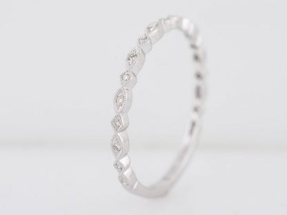 Wedding Band Modern .04 Round Brilliant Cut Diamonds in 14k White Gold