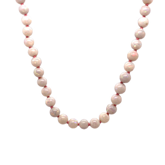 14 Inch Beaded Opal Necklace in 14k Yellow Gold