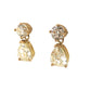 Fancy Yellow Pear Cut Diamond Earrings in 18k Yellow Gold