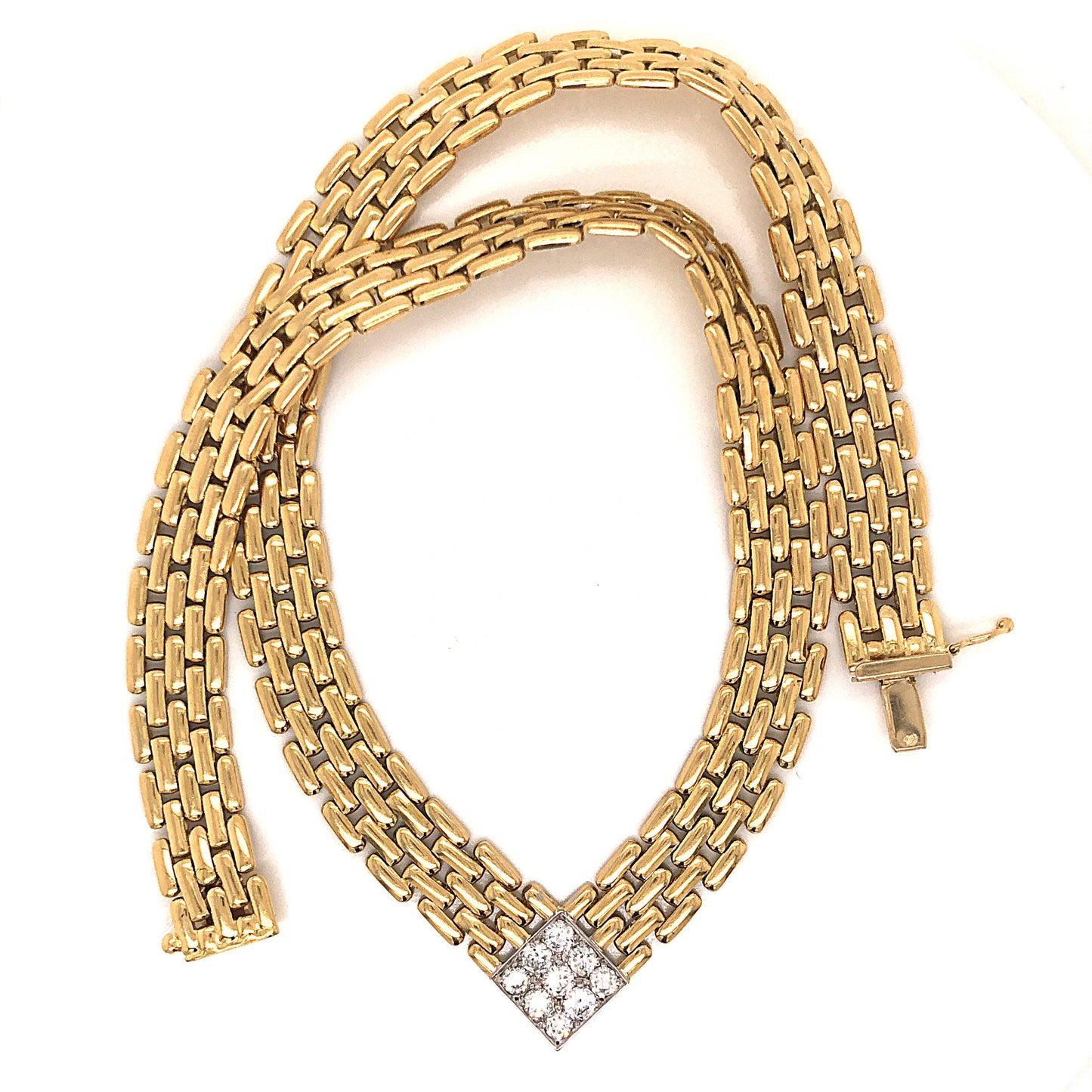 Diamond Cluster Collar Necklace in 18k Yellow Gold