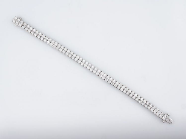 Tennis Bracelet Modern 6.12 Round Brilliant Cut Diamonds in 14k White Gold