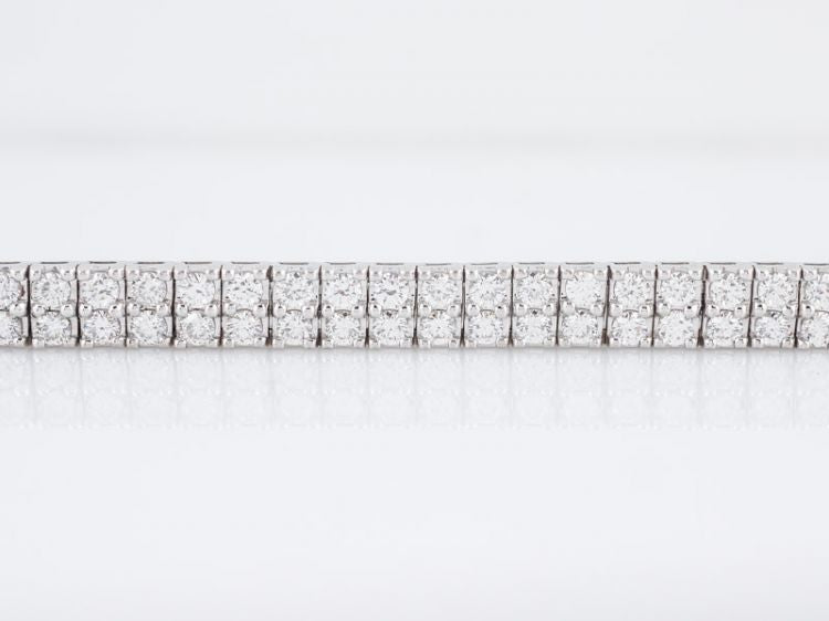 Tennis Bracelet Modern 6.12 Round Brilliant Cut Diamonds in 14k White Gold