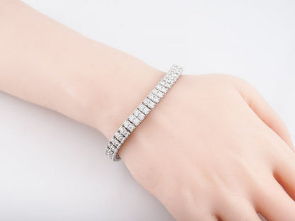 Tennis Bracelet Modern 6.12 Round Brilliant Cut Diamonds in 14k White Gold