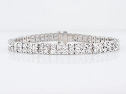 Tennis Bracelet Modern 6.12 Round Brilliant Cut Diamonds in 14k White Gold