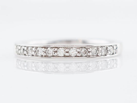 Wedding Band Modern .17 Round Brilliant Cut Diamonds in 14k White Gold