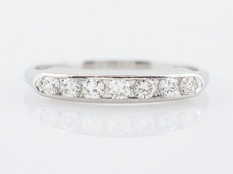 Wedding Band Modern .21 Round Brilliant Cut Diamonds in Platinum