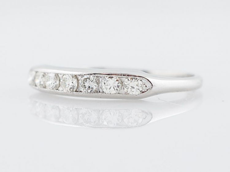 Wedding Band Modern .21 Round Brilliant Cut Diamonds in Platinum