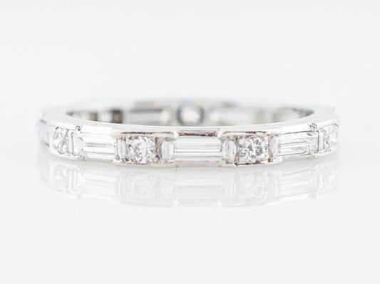 Eternity Wedding Band Modern 1.53 Round Brilliant & Baguette Cut Diamonds in 18k White Gold