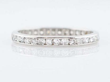 Antique Eternity Wedding Band Art Deco .90 Single Cut Diamonds in Platinum