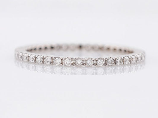 Eternity Wedding Band Modern .42 Round Brilliant Cut Diamonds in 18k White Gold