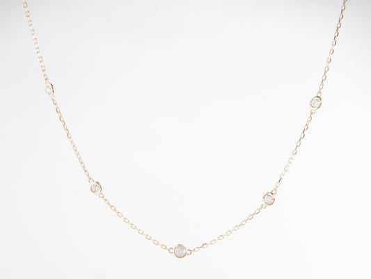 17 Inch Necklace w/ Diamonds in 14k Yellow Gold