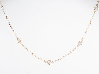 17 Inch Necklace w/ Diamonds in 14k Yellow Gold