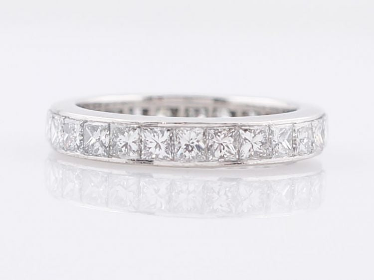Eternity Wedding Band Modern 2.24 Princess Cut Diamonds in Platinum