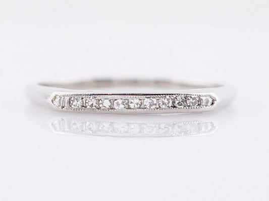 Antique Wedding Band Art Deco .06 Single Cut Diamonds in 14k White Gold