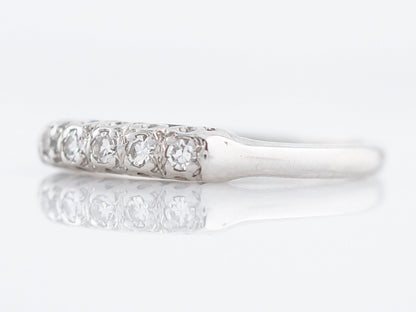 Antique Wedding Band Art Deco .15 Single Cut Diamonds in 14k White Gold