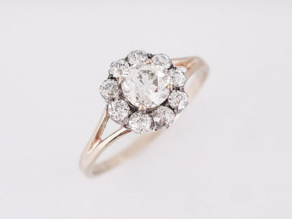 Antique Engagement Ring Victorian .52 Old European Cut Diamond in 14k Yellow Gold