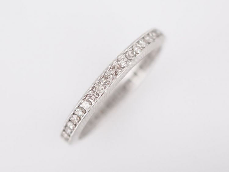 Antique Eternity Wedding Band Art Deco .50 Single Cut Diamonds in Platinum