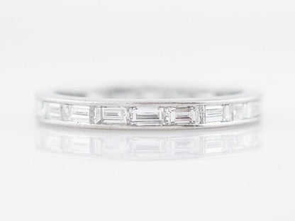 Antique Eternity Wedding Band Art Deco 1.00 Baguette Cut Diamonds in Platinum