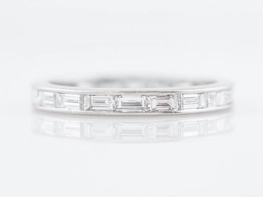 Antique Eternity Wedding Band Art Deco 1.00 Baguette Cut Diamonds in Platinum