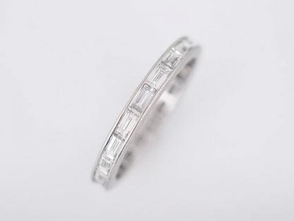 Antique Eternity Wedding Band Art Deco 1.00 Baguette Cut Diamonds in Platinum