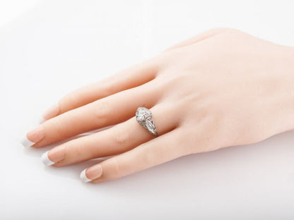 Antique Engagement Ring Art Deco .55 Old European Cut Diamond in Platinum