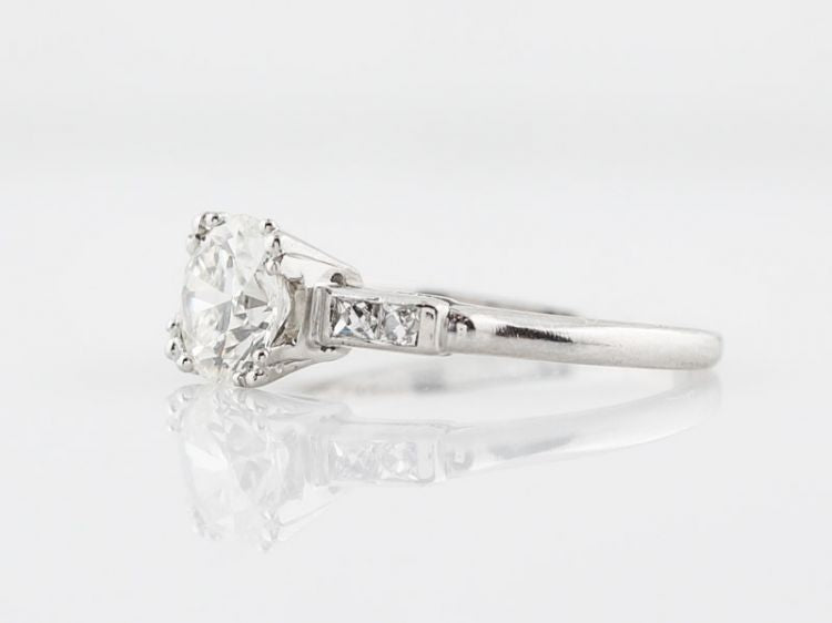 Antique Engagement Ring Art Deco 1.00 Old European Cut Diamond in Platinum