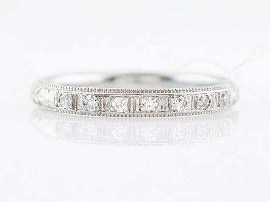 Antique Wedding Band Art Deco .11 Single Cut Diamonds in Platinum