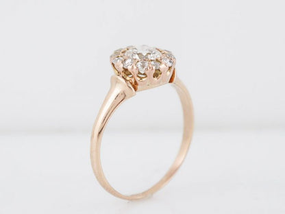 Antique Engagement Ring Victorian .60 Round Brilliant Cut Diamond in 14k Yellow Gold