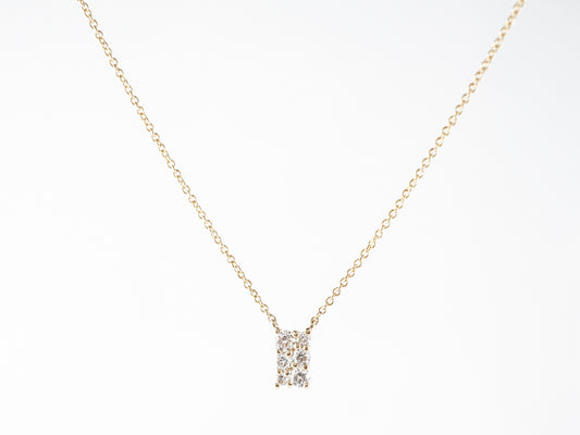 18 Inch Diamond Pave Pendant Necklace in 14k Yellow Gold