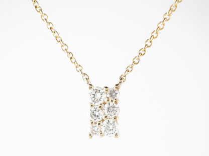 18 Inch Diamond Pave Pendant Necklace in 14k Yellow Gold