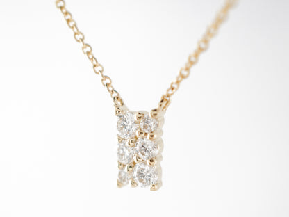 18 Inch Diamond Pave Pendant Necklace in 14k Yellow Gold