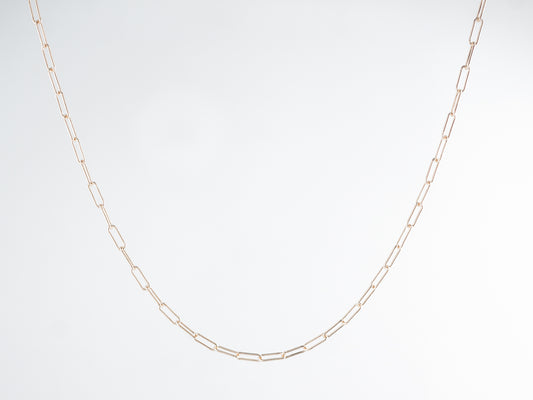 Elongated Flat Link Chain 18 Inches 14k Yellow Gold