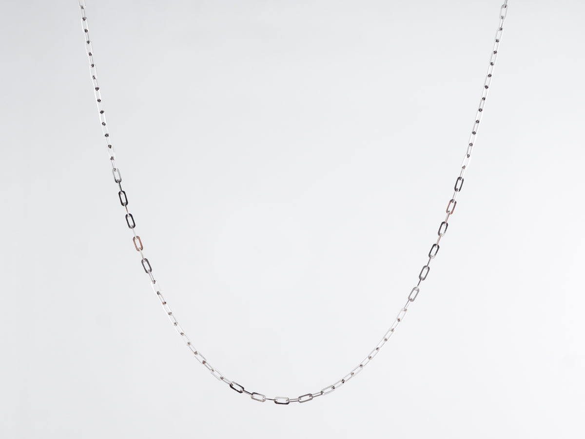 18 Inch Flat Link Chain 14k White Gold