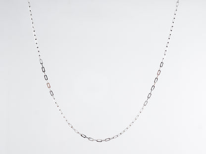 18 Inch Flat Link Chain 14k White Gold