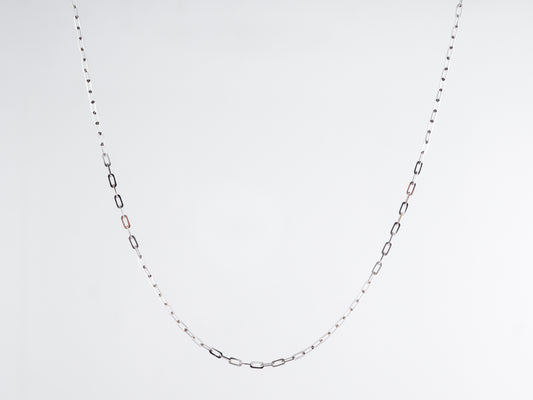 18 Inch Flat Link Chain 14k White Gold