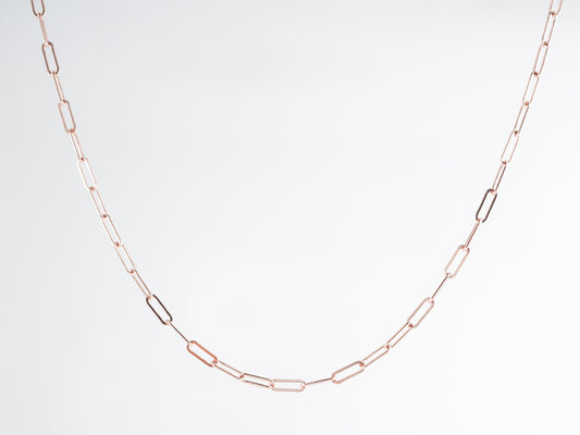 18 Inch Flat Link Chain 14k Rose Gold