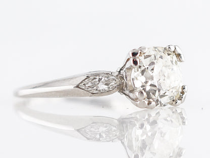 Antique Engagement Ring Art Deco 1.63 Old European Cut Diamond in Platinum